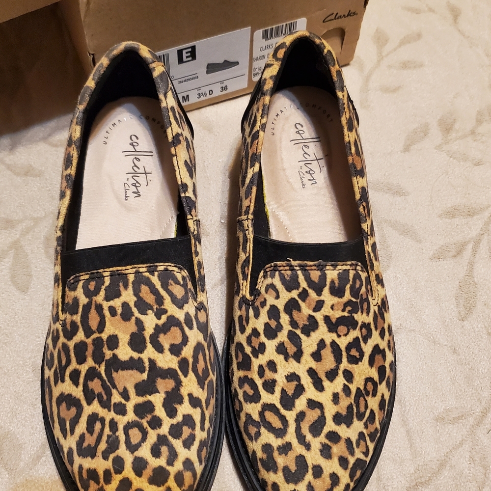 Clark Sharon Dolly Leopard Wedge